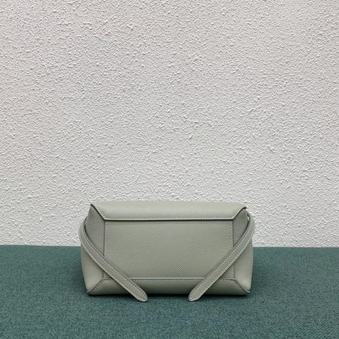 Celine Belt Nano Bag In Vert D'eau Grained Calfskin