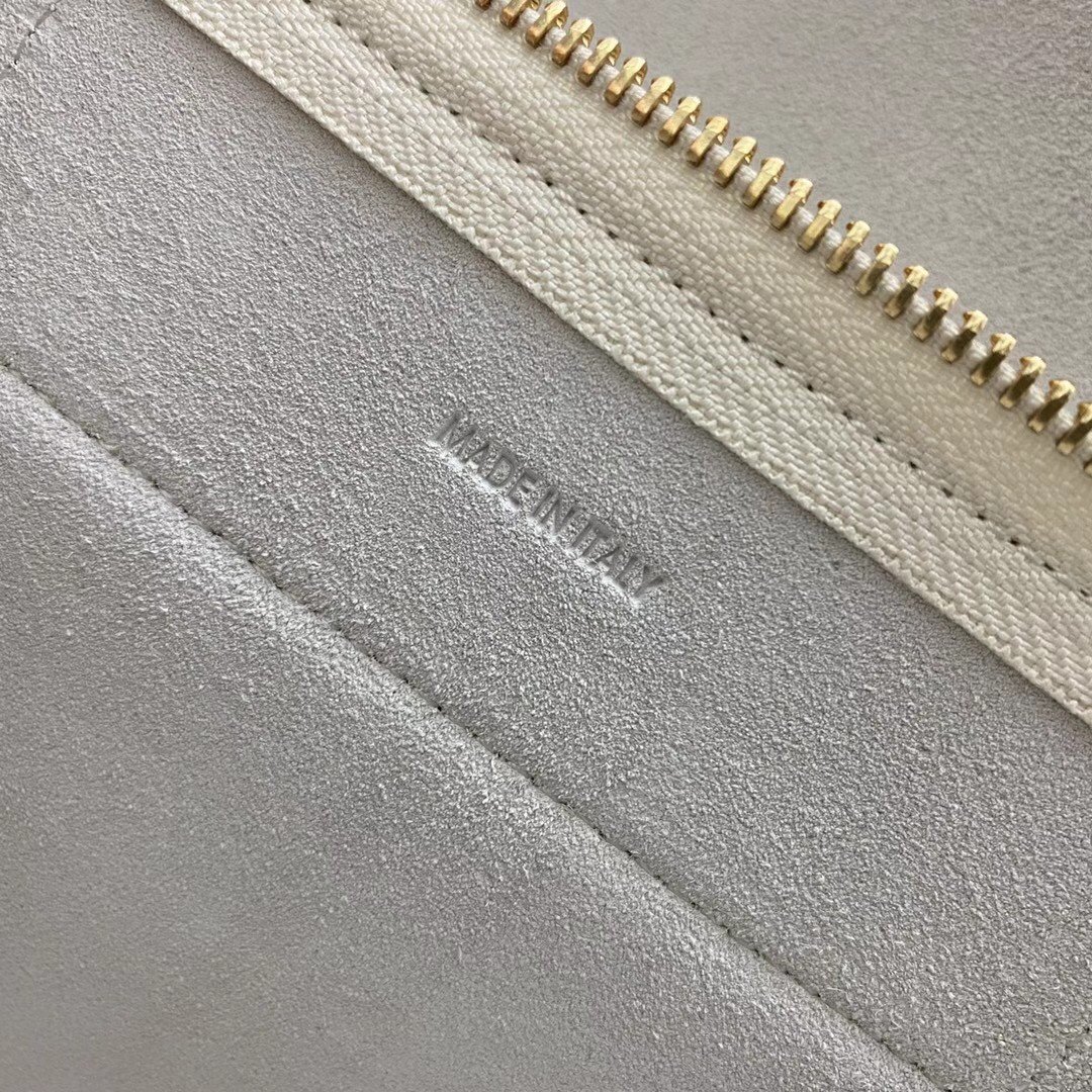 Celine Belt Nano Bag In White Grained Calfskin