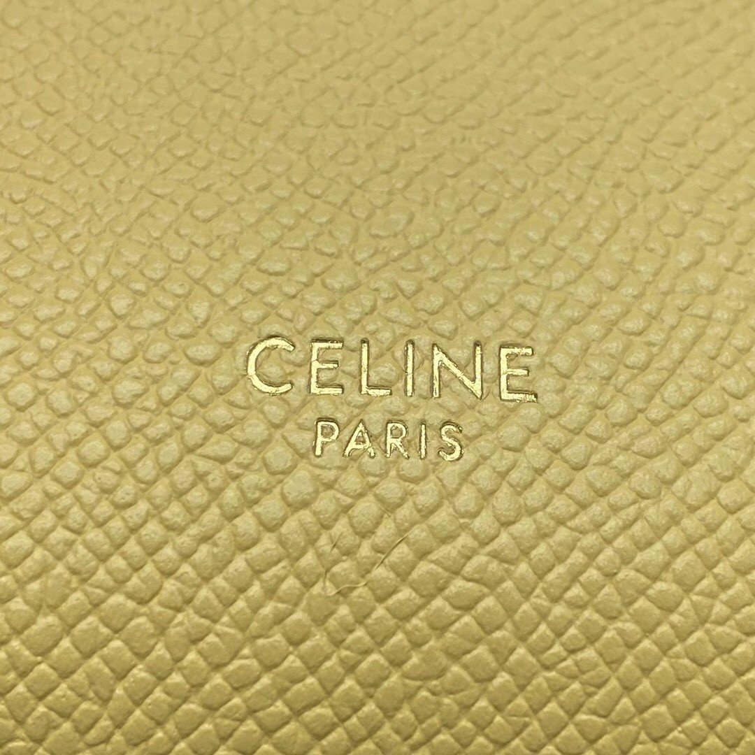 Celine Belt Nano Bag In Yellow Grained Calfskin