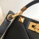 Valentino Roman Stud Mini Handle Bag In Black Nappa Leather