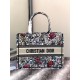 Dior Medium Book Tote Bag In Multicolor Mille Fleurs Embroidery