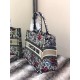 Dior Medium Book Tote Bag In Multicolor Mille Fleurs Embroidery