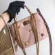 Valentino Roman Stud Small Handle Bag In Rose Cannelle Nappa Leather