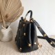 Valentino Roman Stud Top Handle Bag In Black Nappa Leather