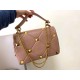 Valentino Roman Stud Large Chain Bag In Rose Cannelle Nappa Leather