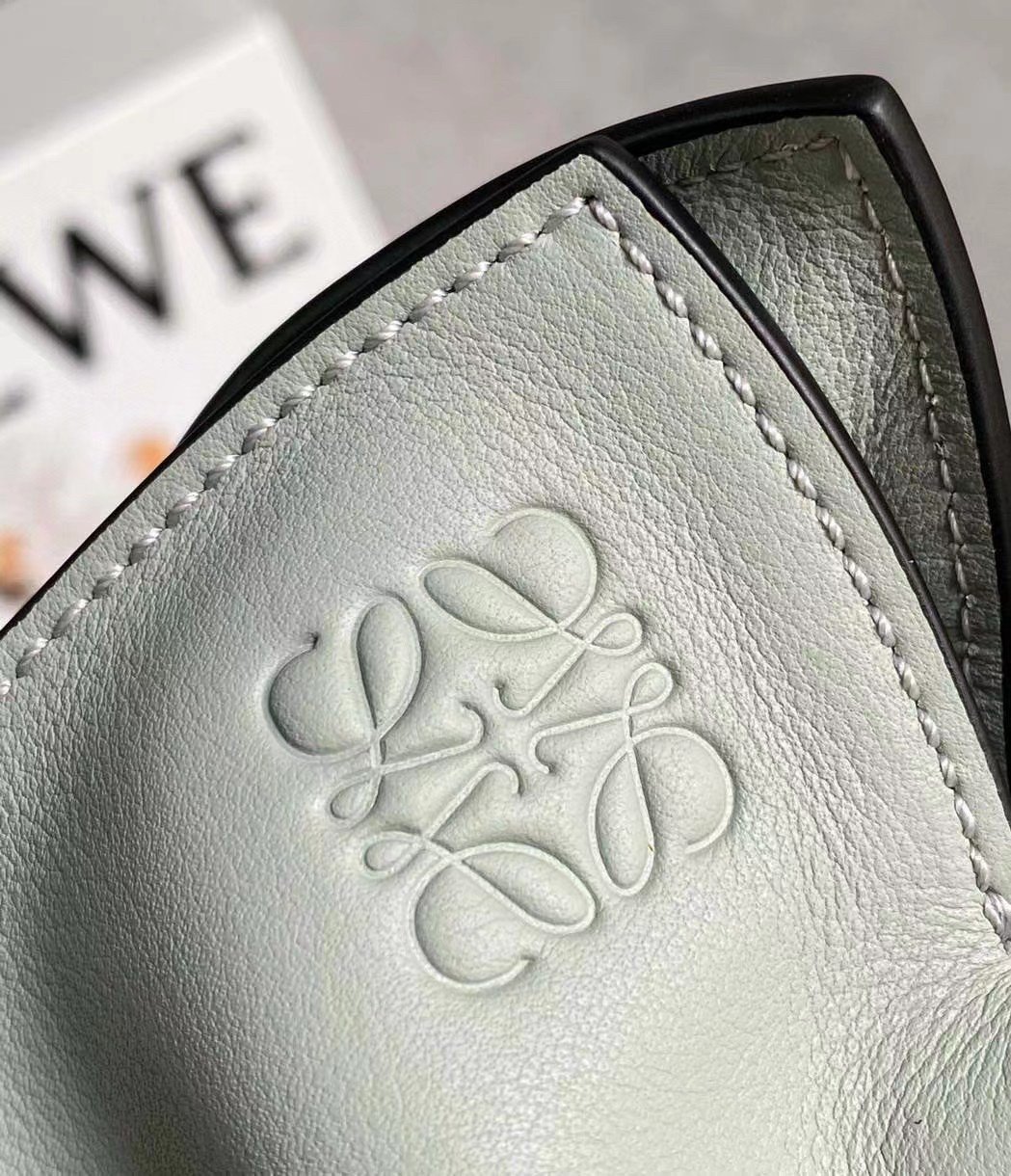 Loewe Mini Flamenco Clutch Bag In Ash Grey Calfskin