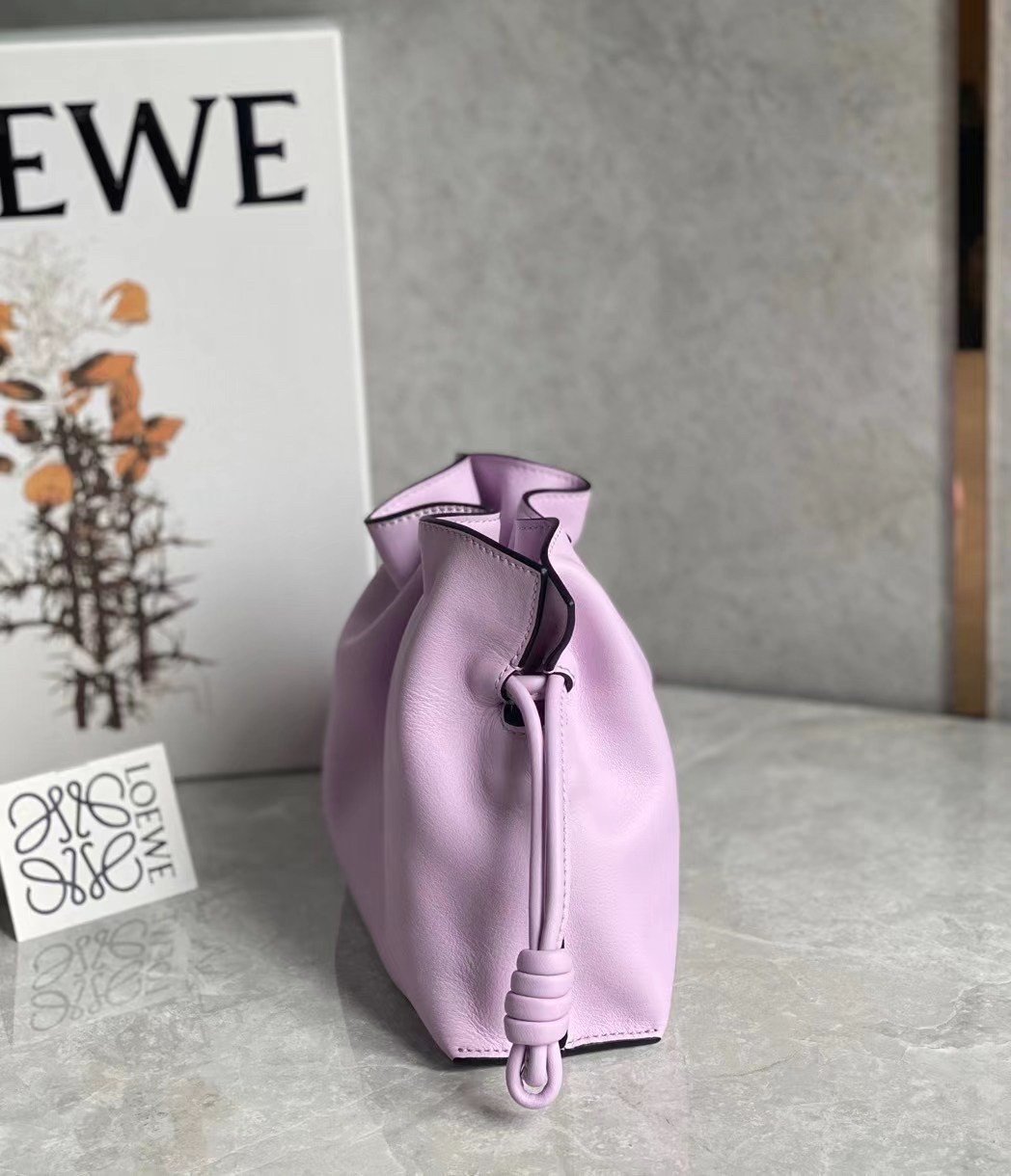 Loewe Mini Flamenco Clutch Bag In Bloom Orchid Calfskin