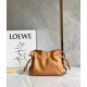 Loewe Mini Flamenco Clutch Bag In Brown Calfskin