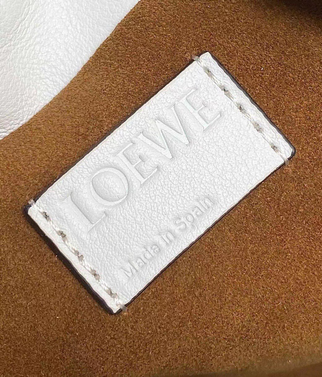 Loewe Mini Flamenco Clutch Bag In White Calfskin