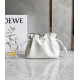 Loewe Mini Flamenco Clutch Bag In White Calfskin