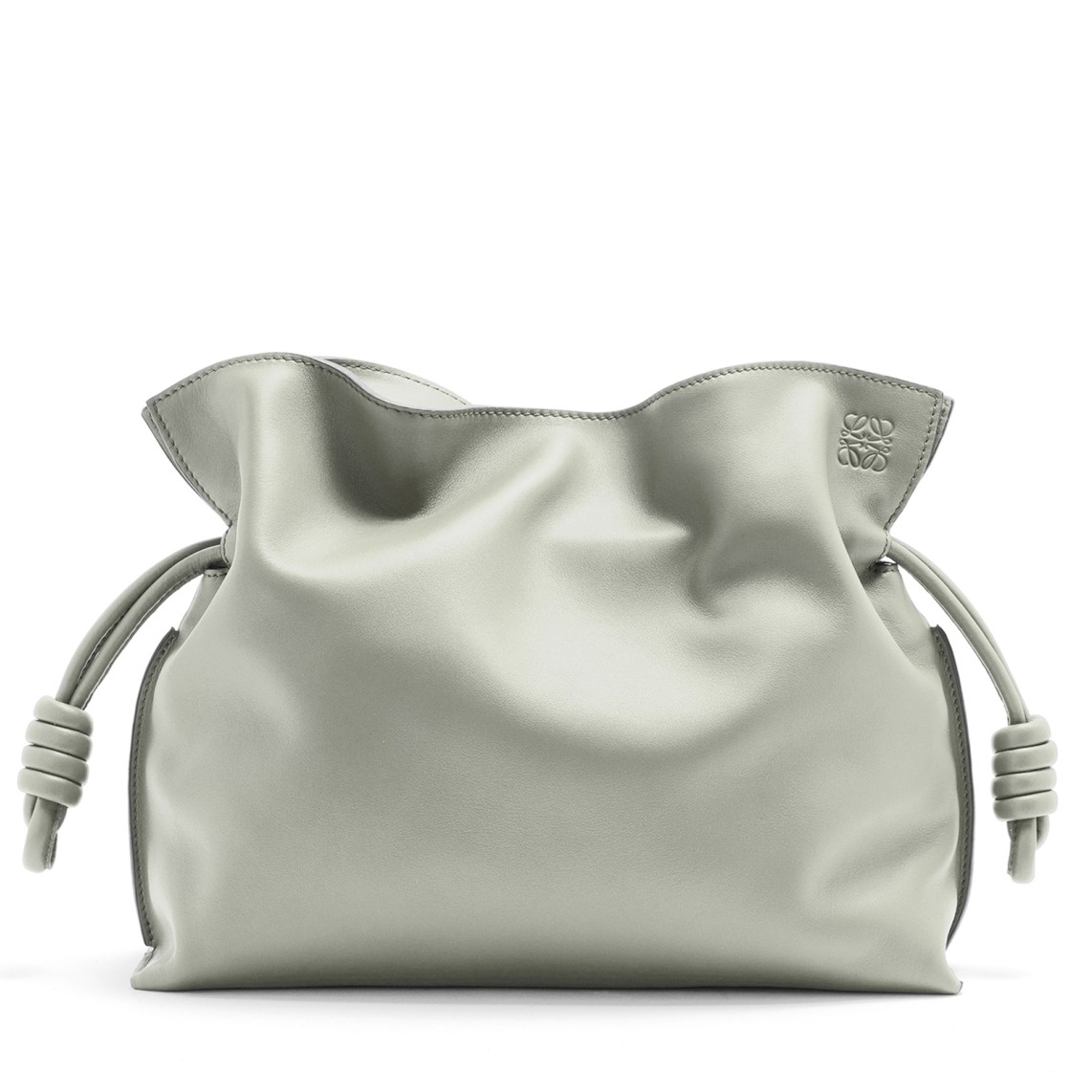 Loewe Flamenco Clutch Bag In Ash Grey Calfskin