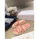 Dior Dway Slides In Bright Orange Toile de Jouy Embroidered Cotton