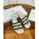 Dior Dway Slides In White Multicolor D-Constellation Embroidered Cotton