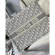 Dior Medium Book Tote Bag In Grey Dior Oblique Embroidery