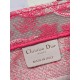 Dior Small Book Tote Bag In Pink Transparent Toile de Jouy Canvas