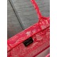 Dior Medium Book Tote Bag In Fluorescent Pink Toile de Jouy Reverse Embroidery