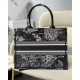 Dior Medium Book Tote Bag In Black Toile de Jouy Zodiac Embroidery