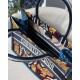 Dior Medium Book Tote Bag In Blue Multicolor Dior Paisley Embroidery