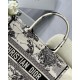 Dior Medium Book Tote Bag In White Toile de Jouy Zodiac Embroidery