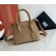 Prada Double Mini Bag In Beige Saffiano Leather