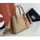 Prada Double Mini Bag In Beige Saffiano Leather