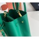 Prada Double Mini Bag In Green Saffiano Leather