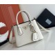 Prada Double Mini Bag In White Saffiano Leather