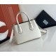 Prada Double Mini Bag In White Saffiano Leather