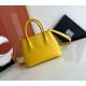 Prada Double Mini Bag In Yellow Saffiano Leather