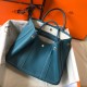 Hermes Garden Party 30 Bag In Blue Jean Clemence Leather