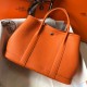 Hermes Garden Party 30 Bag In Orange Clemence Leather