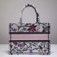 Dior Medium Book Tote Bag In Multicolor Rosa Mutabilis Embroidery