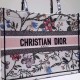 Dior Medium Book Tote Bag In Multicolor Rosa Mutabilis Embroidery