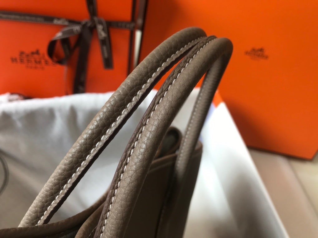 Hermes Garden Party 30 Bag In Taupe Clemence Leather