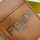 Fendi Mini Sunshine Shopper Bag In Brown Leather