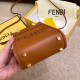 Fendi Mini Sunshine Shopper Bag In Brown Leather