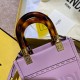 Fendi Mini Sunshine Shopper Bag In Lilas Leather