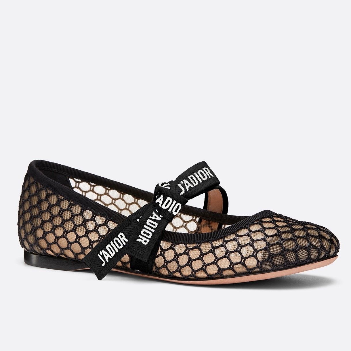 Dior Miss J'Adior Ballerina Flats In Black Mesh