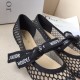 Dior Miss J'Adior Ballerina Flats In Black Mesh