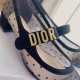 Dior Baby-D Ballet Flats In Black Dotted Swiss