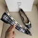 Dior J'Adior Ballet Flats In Black and White Tartan Fabric