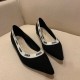 Dior J'Adior Embroidered Ballet Flats In Black Technical Canvas