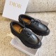 Dior Walker Boat Shoes In Black Calfskin