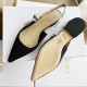 Dior J'Adior Slingback Ballerina Flats In Black Technical Canvas