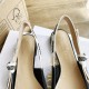 Dior J'Adior Slingback Ballerina Flats In Black Technical Canvas