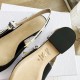 Dior J'Adior Slingback Ballerina Flats In Black Technical Canvas