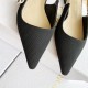 Dior J'Adior Slingback Ballerina Flats In Black Technical Canvas