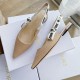 Dior J'Adior Slingback Ballerina Flats In Nude Technical Canvas