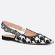 Dior J'Adior Slingback Ballerina Flats In Black Houndstooth Embroidery