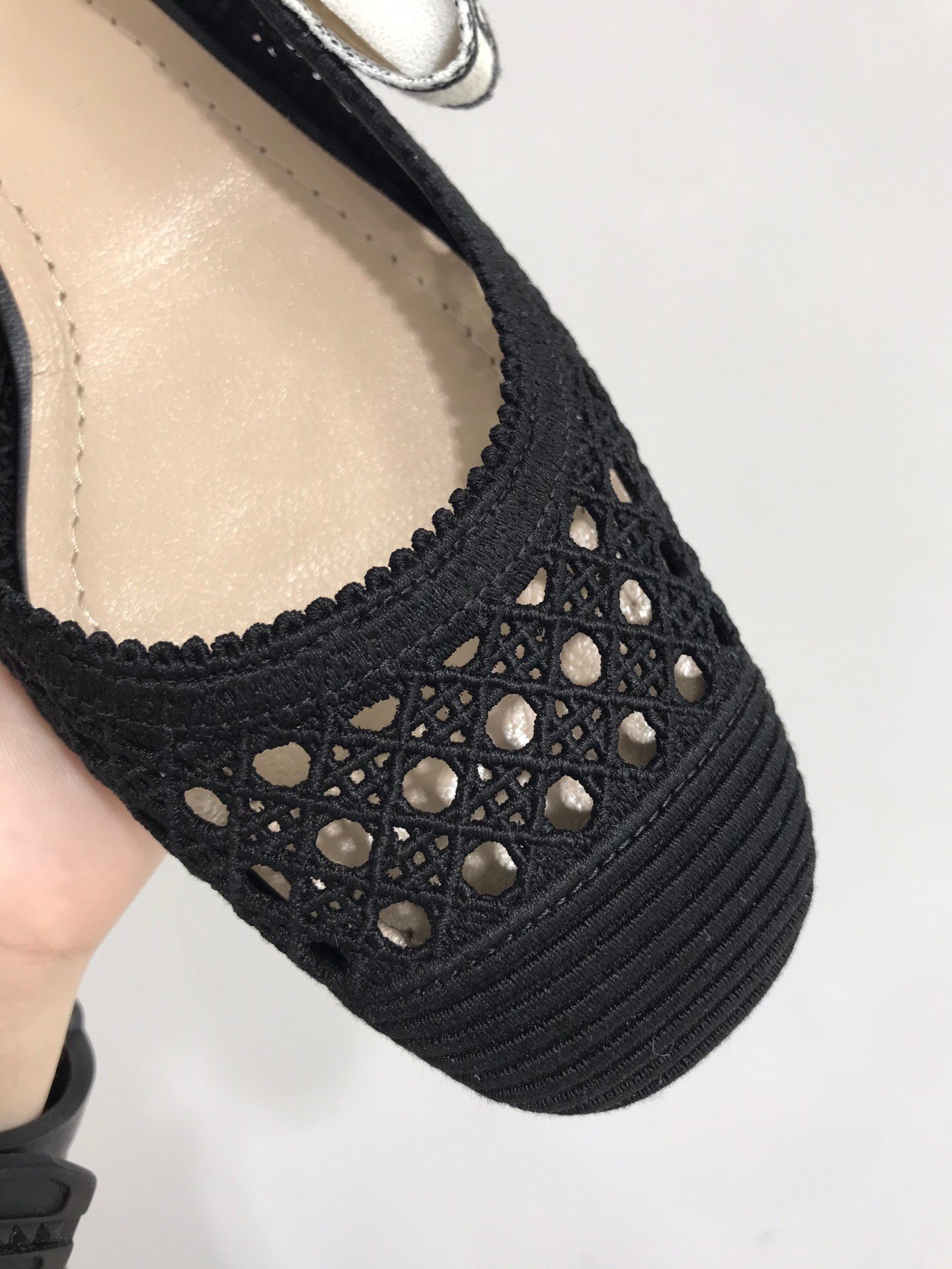 Dior J'Adior Slingback Ballerina Flats In Black Mesh Cannage Embroidery